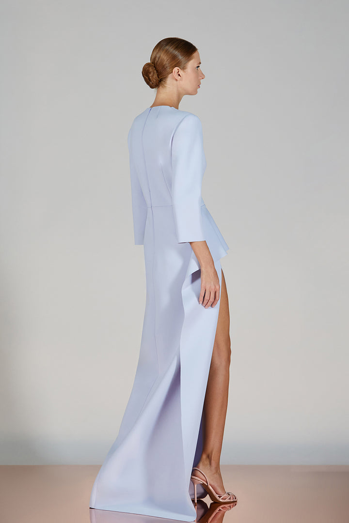 Closed-Neckline Column Dress