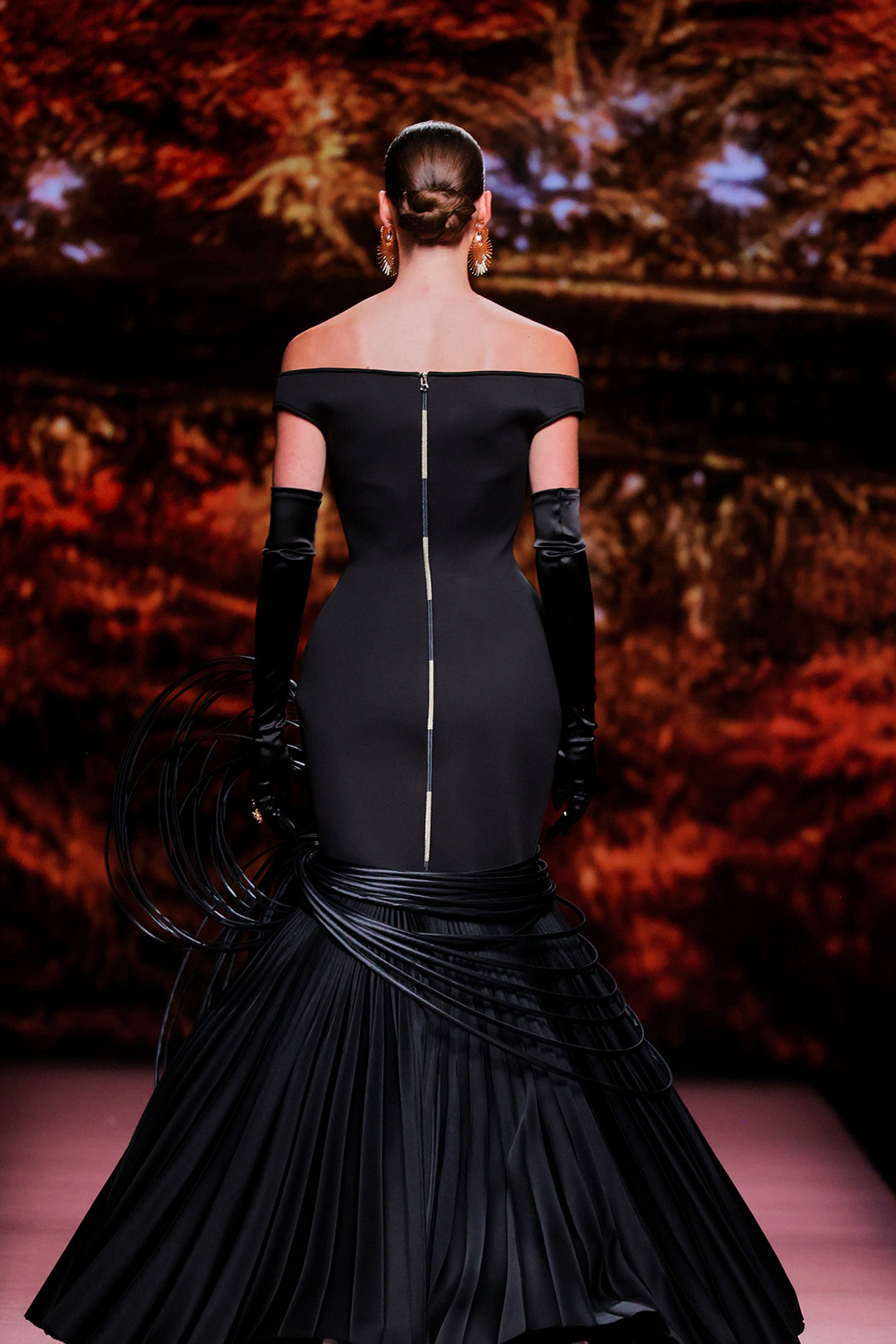 Off-The-Shoulder Satin Mermaid Dress