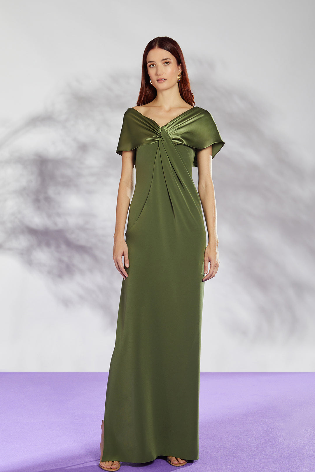 Off shoulder gown with pleats Dark Green / US 18 Off shoulder gown with pleats Dark Green / US 18