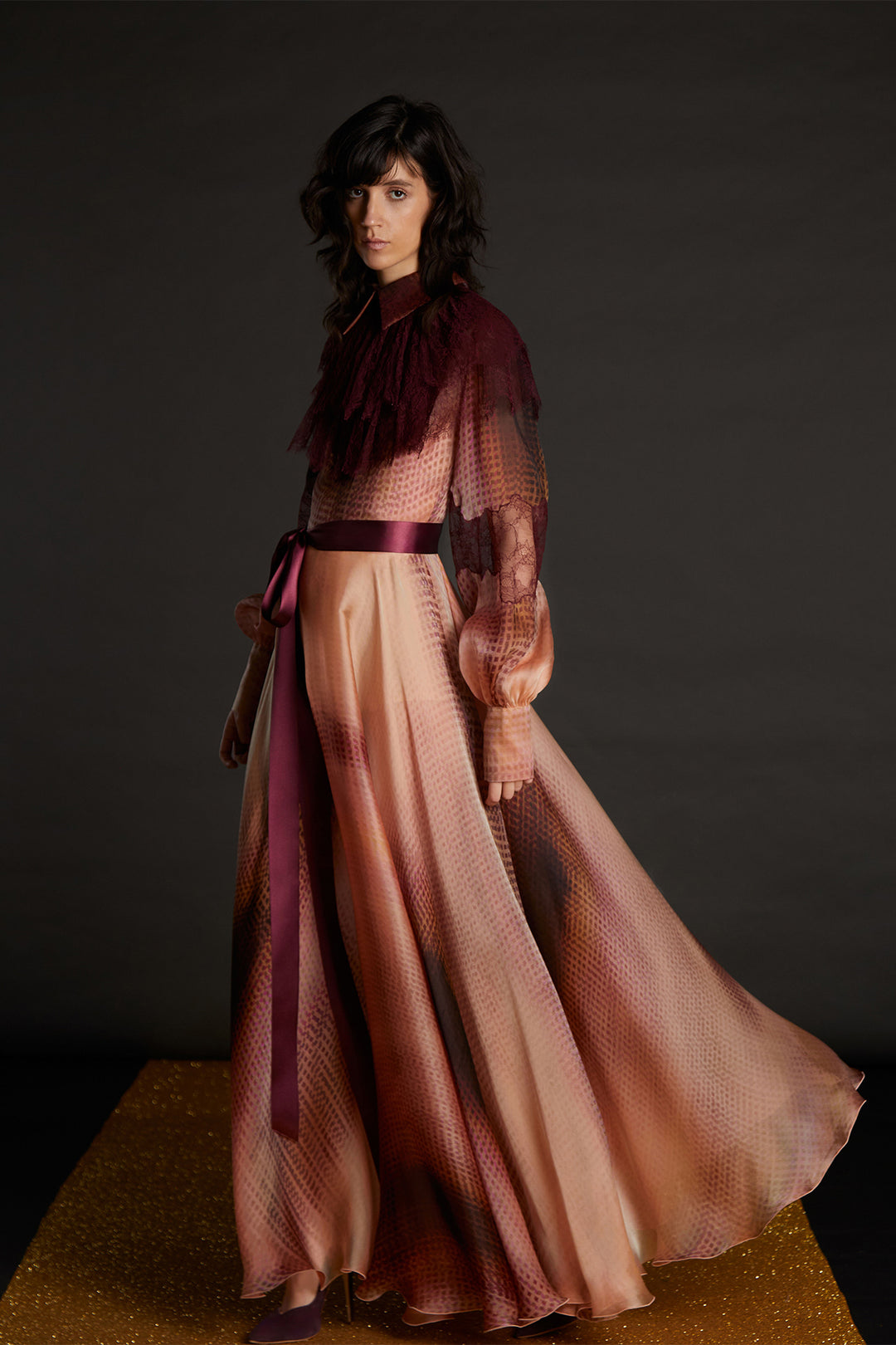 Loose Sleeves Organza Dress Multicolor / US 4 Loose Sleeves Organza Dress Multicolor / US 4