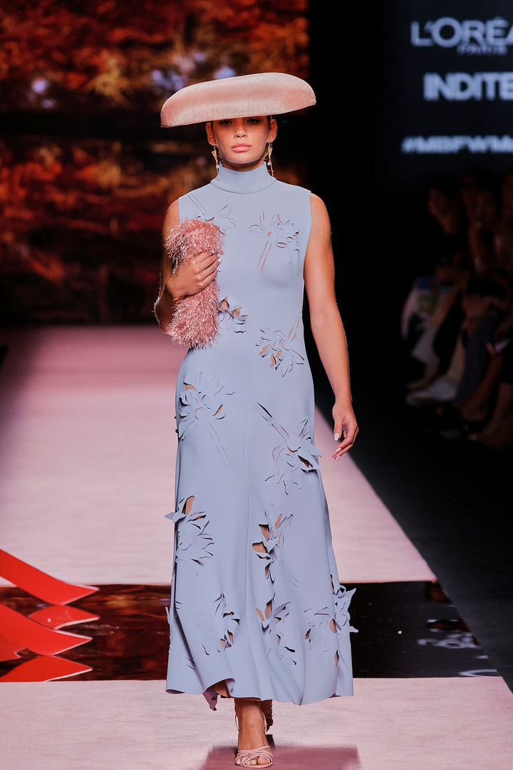 Jewel-Neckline Column Dress