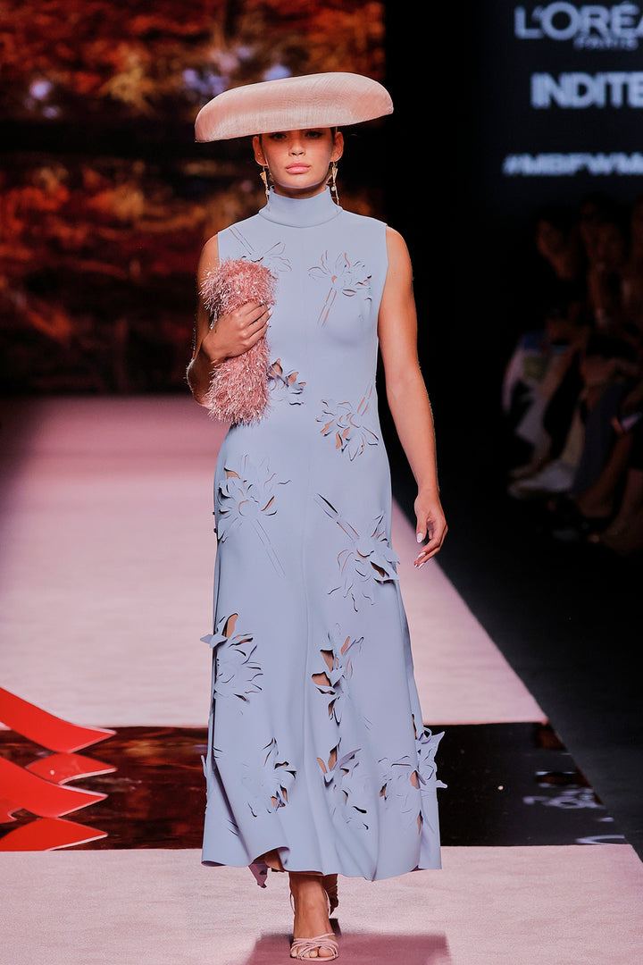 Jewel-Neckline Column Dress