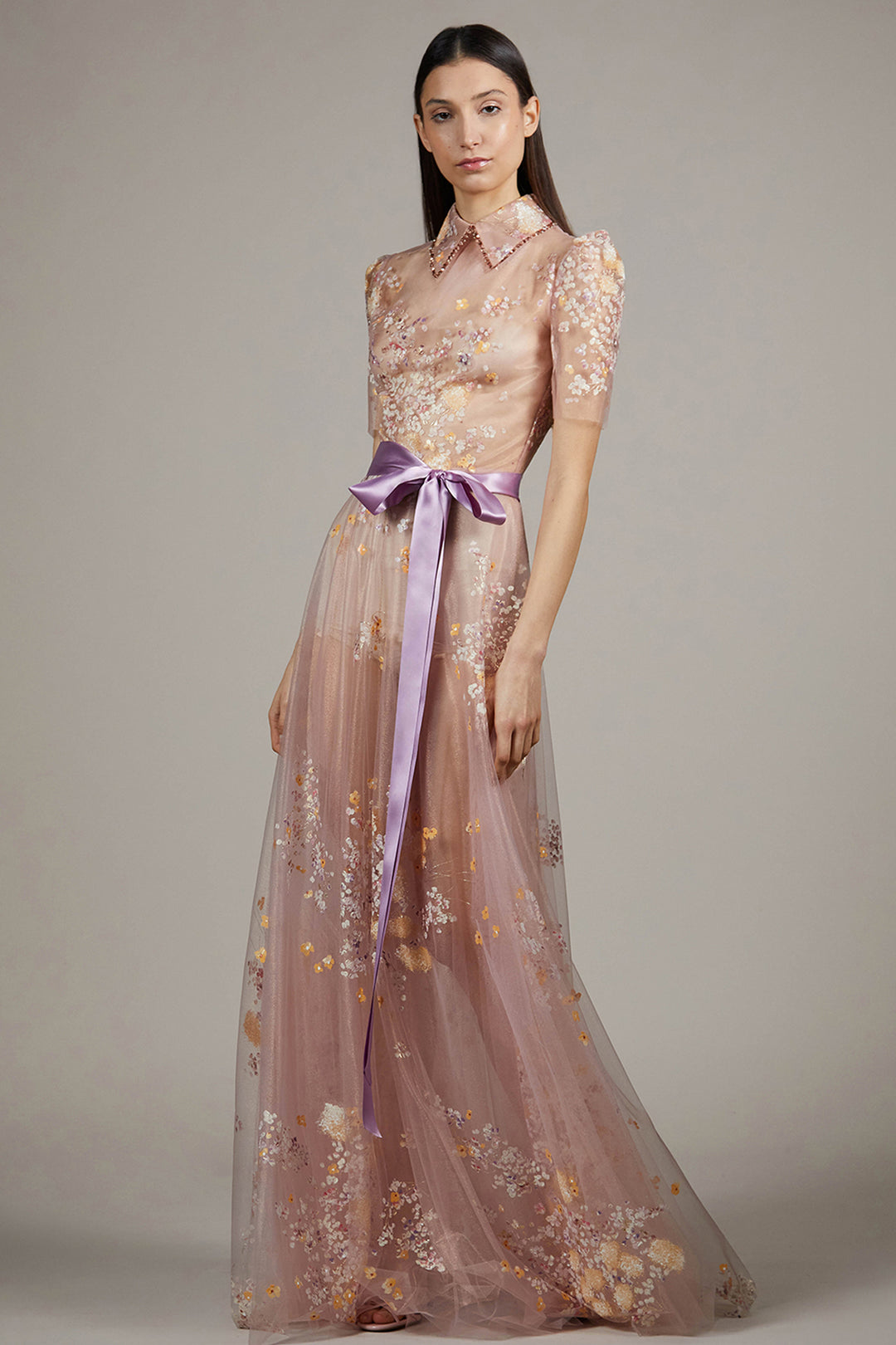 Sheer Tulle A-Line Dress