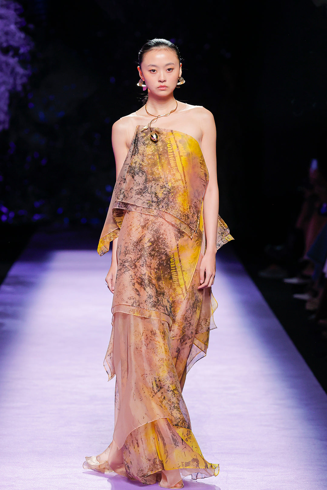 Strapless Printed Organza Dress Multicolor / US 12 Strapless Printed Organza Dress Multicolor / US 12