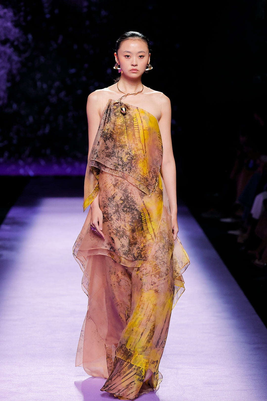 Strapless Printed Organza Dress Multicolor / US 10 Strapless Printed Organza Dress Multicolor / US 10