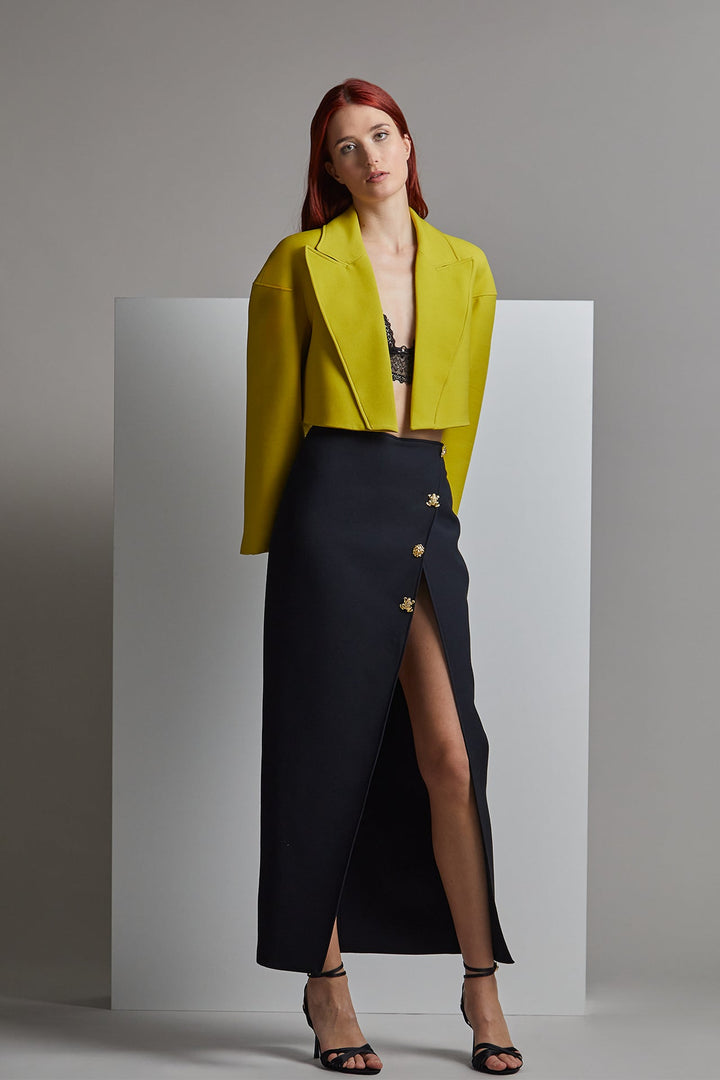 Cropped Jacket with Top and Envelope Skirt