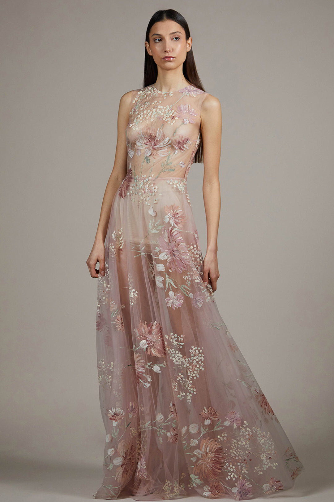A-Line Tulle Dress with Cape Overlay