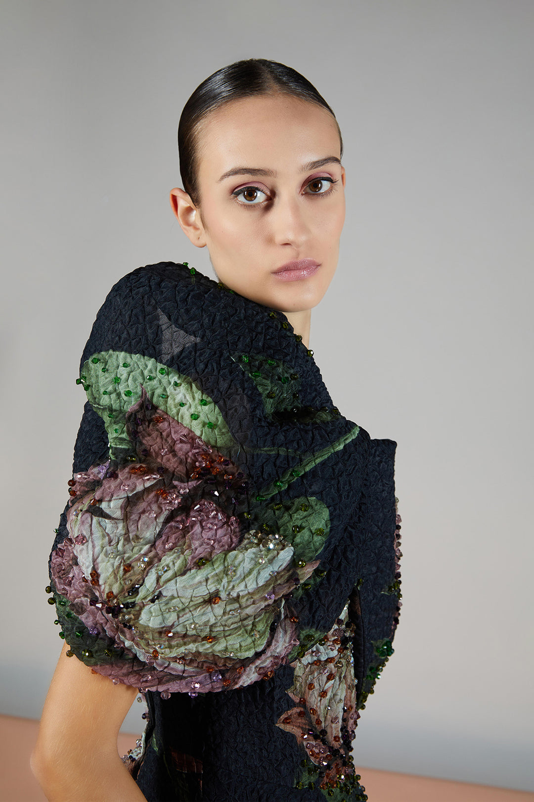 off the shoulder lantern sleeve dress Off-The-Shoulder Lantern-Sleeve Dress Multicolor / US 18