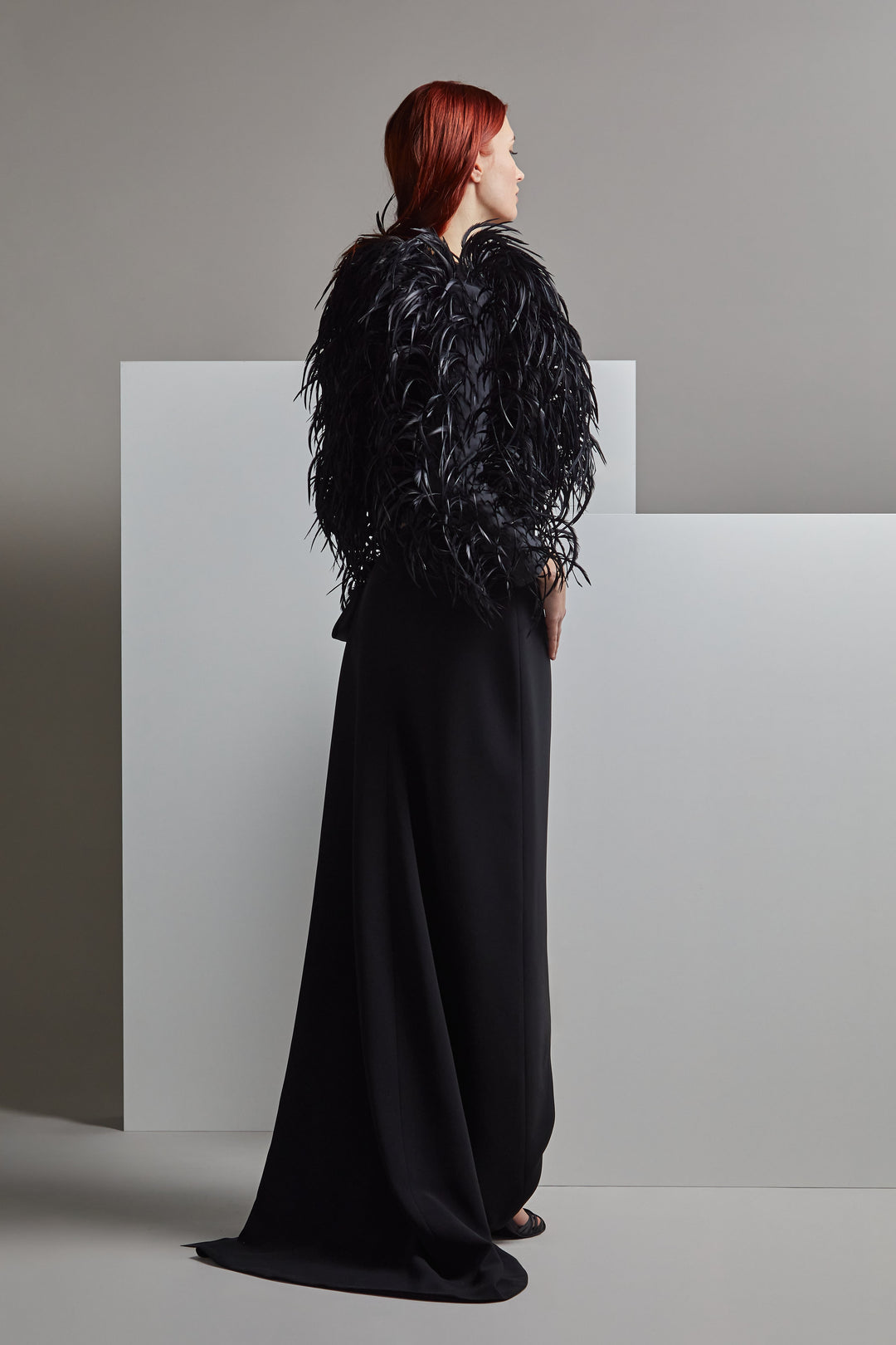 Strapless Asymmetric Straight-Cut Dress with Cutouts