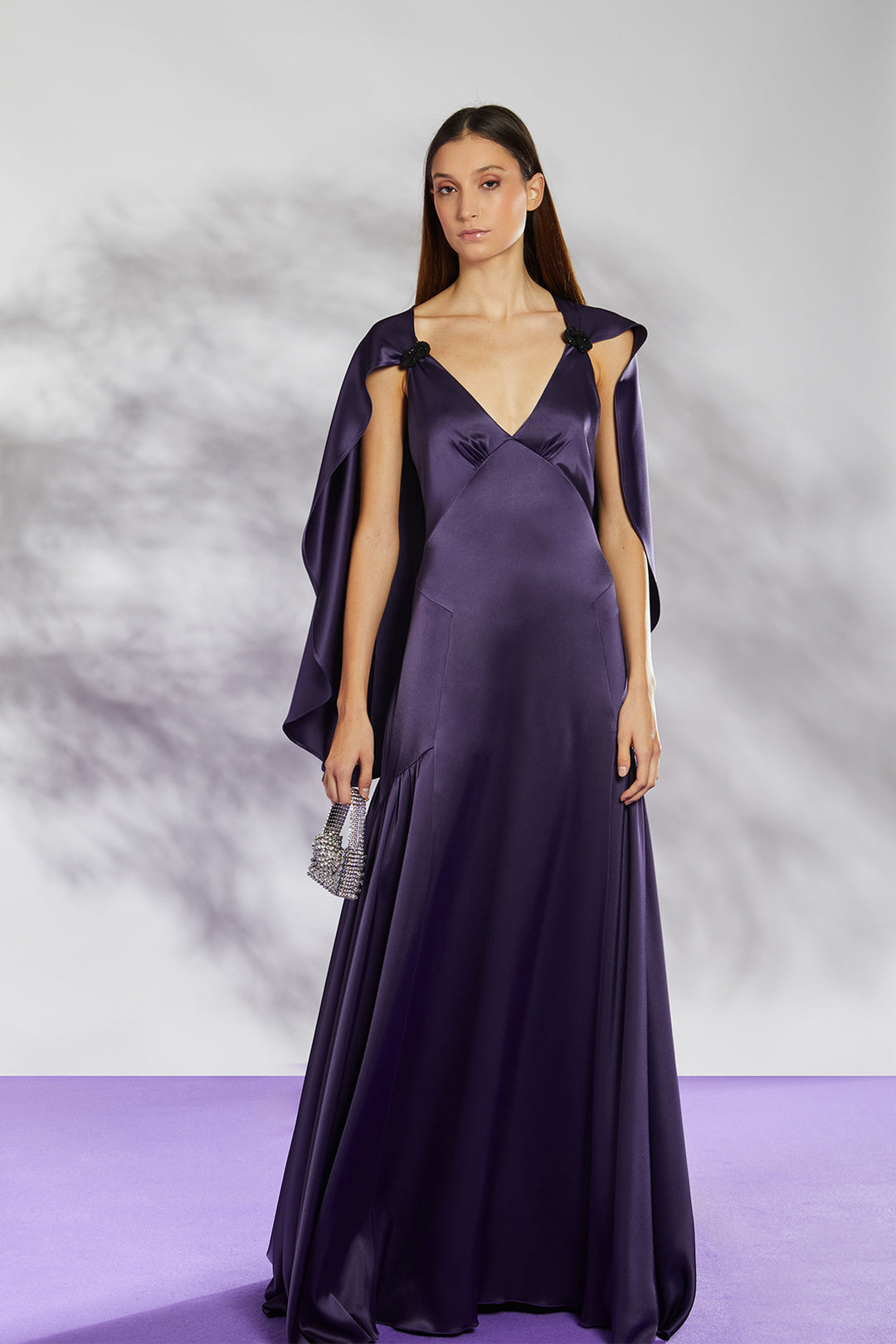 Surplice Neckline Dress with Dolman Sleeves Purple / US 6 Surplice Neckline Dress with Dolman Sleeves Purple / US 6
