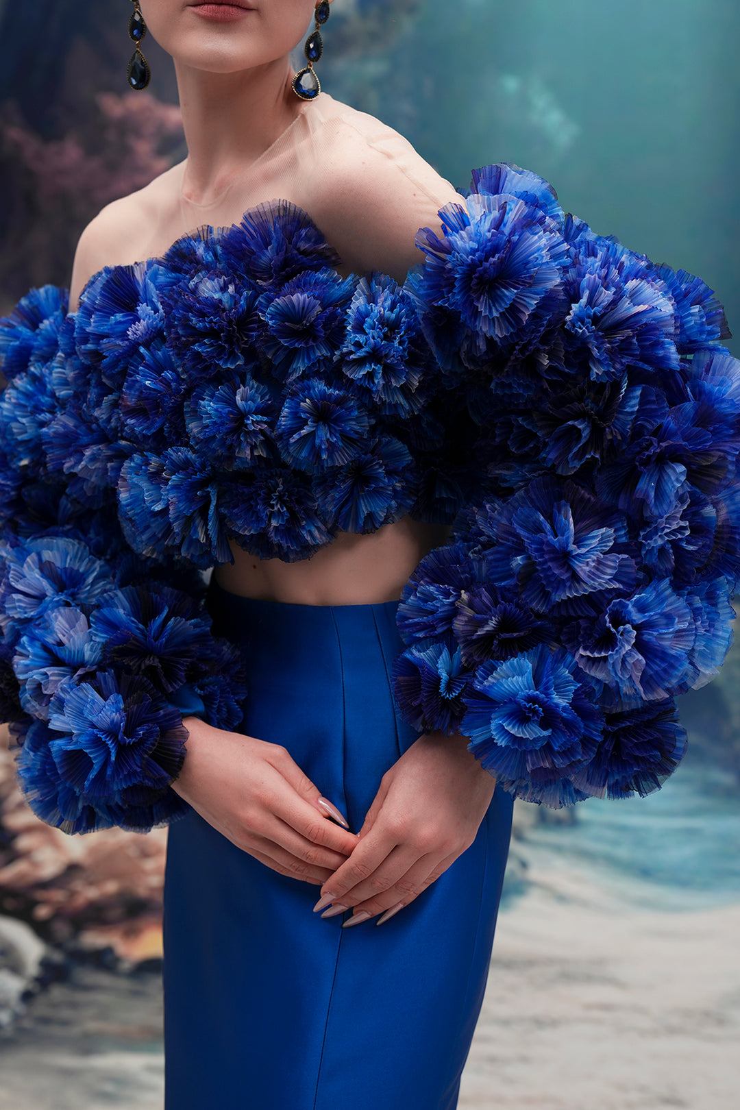 Floral Organza Top and Taffeta Dress
