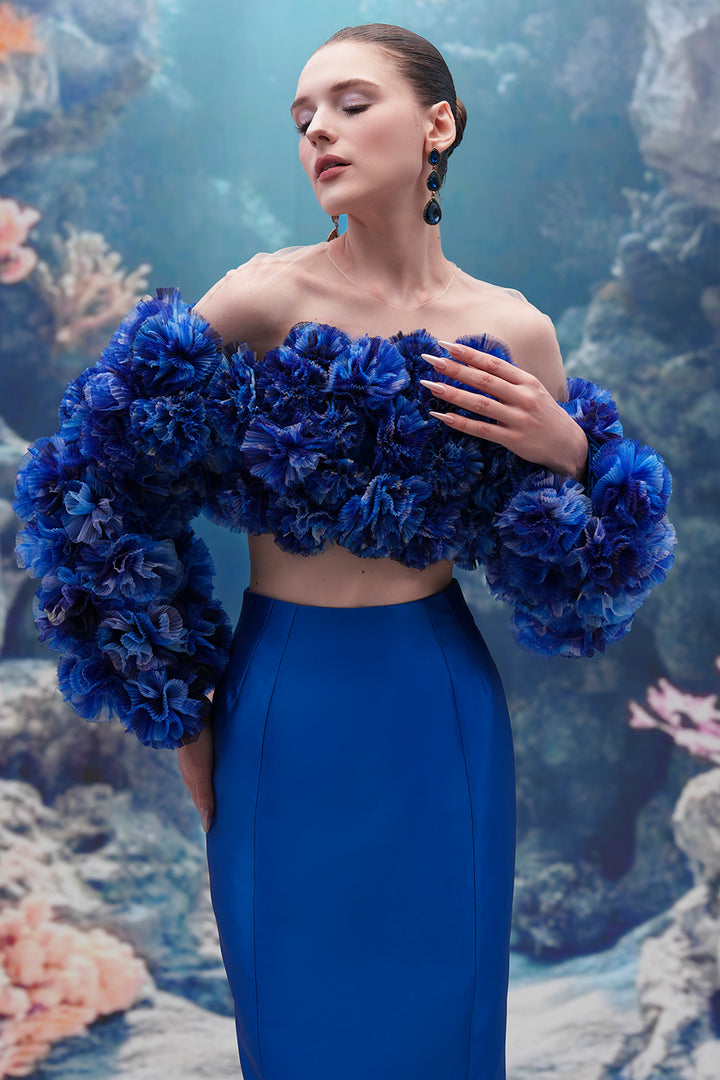 Floral Organza Top and Taffeta Dress
