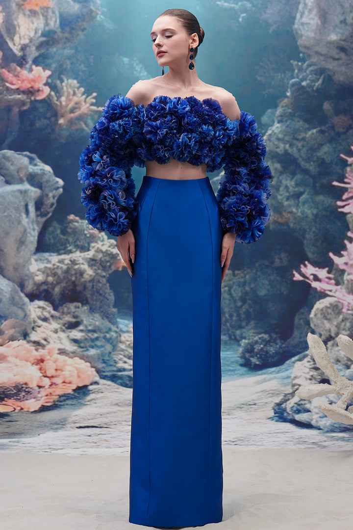 Floral Organza Top and Taffeta Dress
