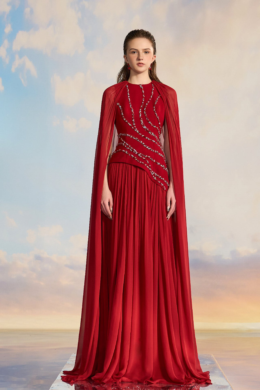 red cape for dress ASOS DESIGN exaggerated cape maxi dress in burgundy