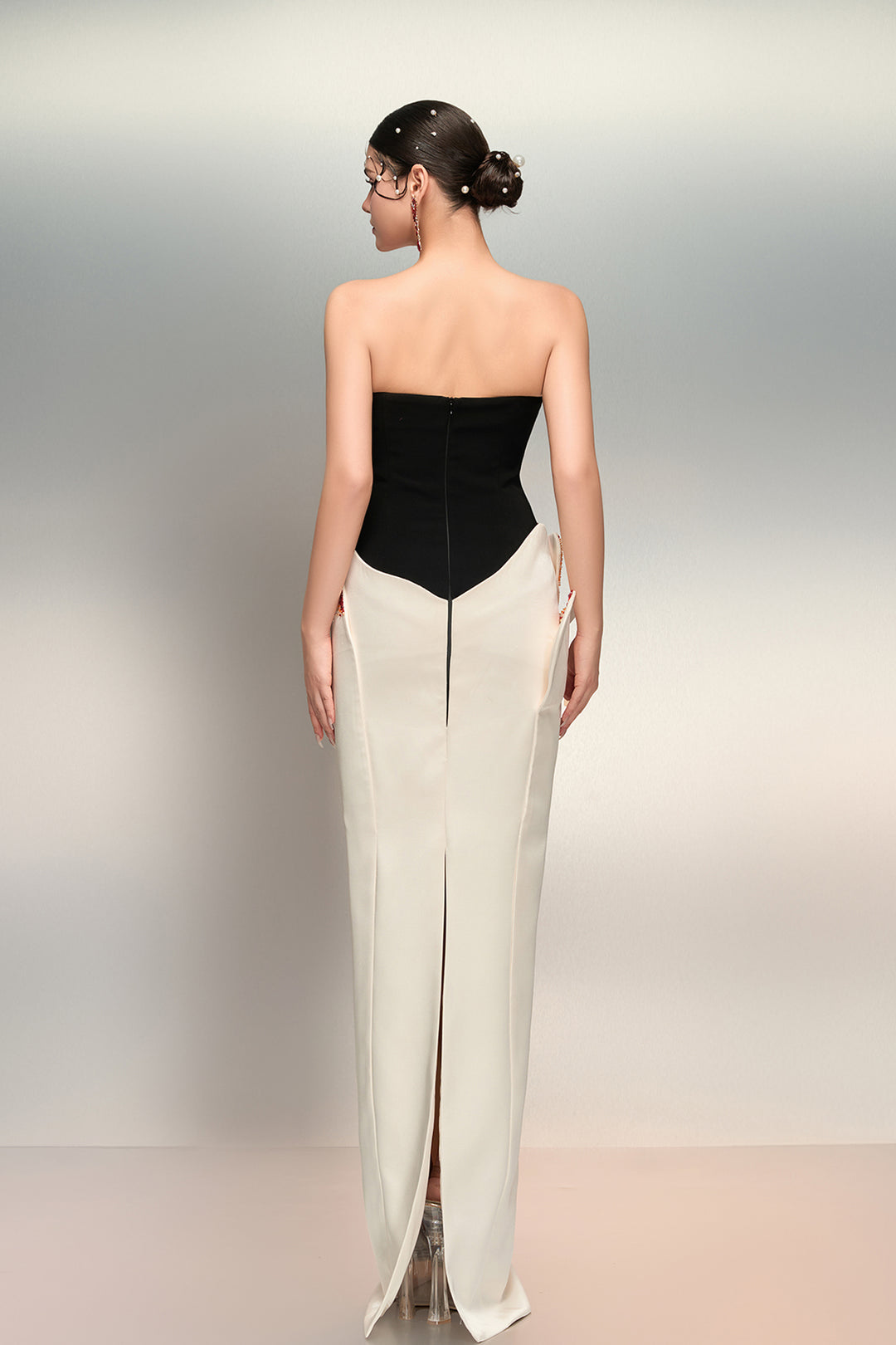 Crystal Petal Skirt Strapless Dress