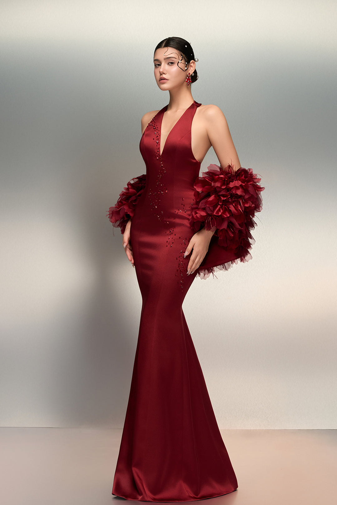 Fitted Dress with Cape Red / US 2 Fitted Dress with Cape Red / US 2