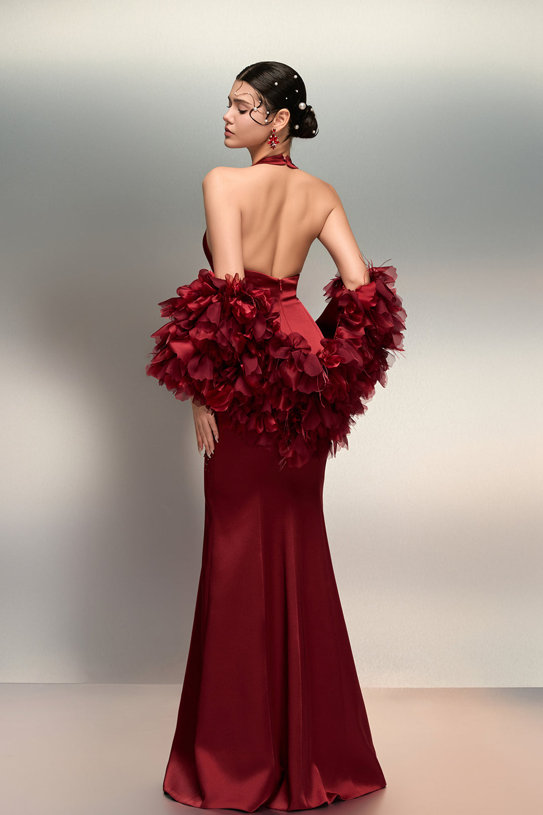 Fitted Dress with Cape Red / US 2 Fitted Dress with Cape Red / US 2
