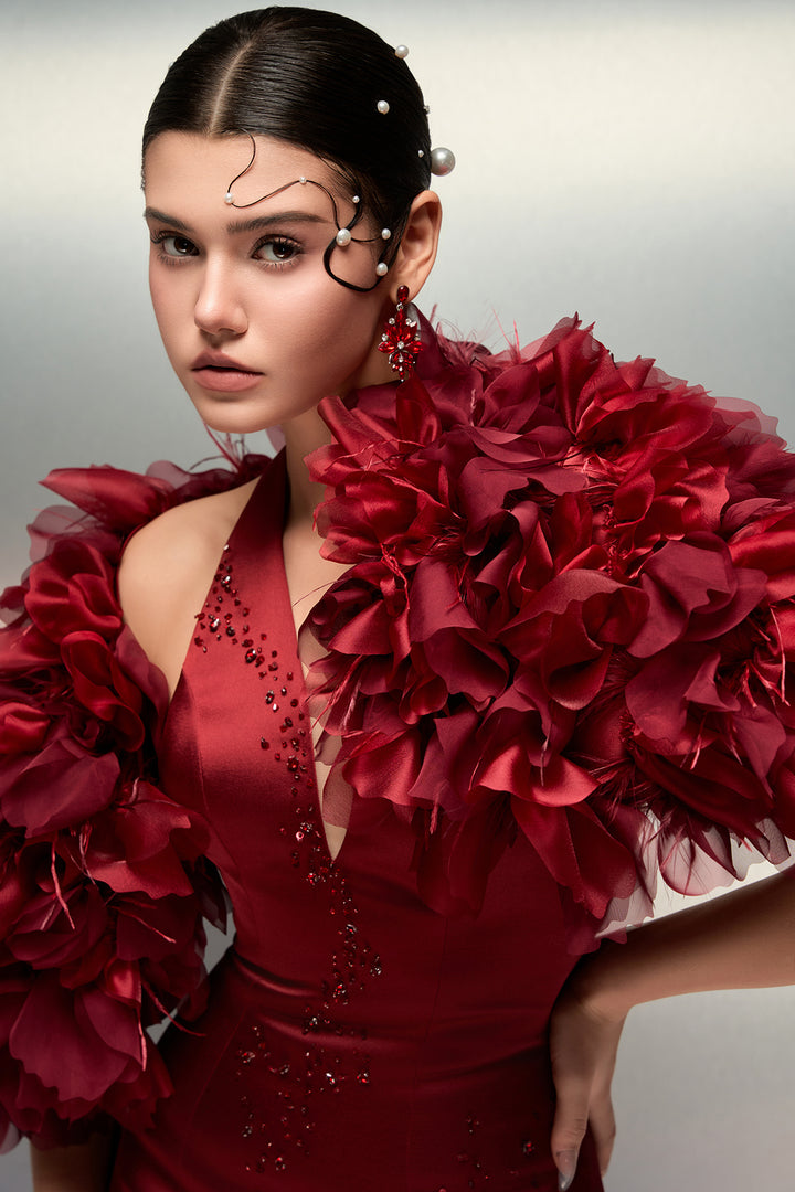 Fitted Dress with Cape