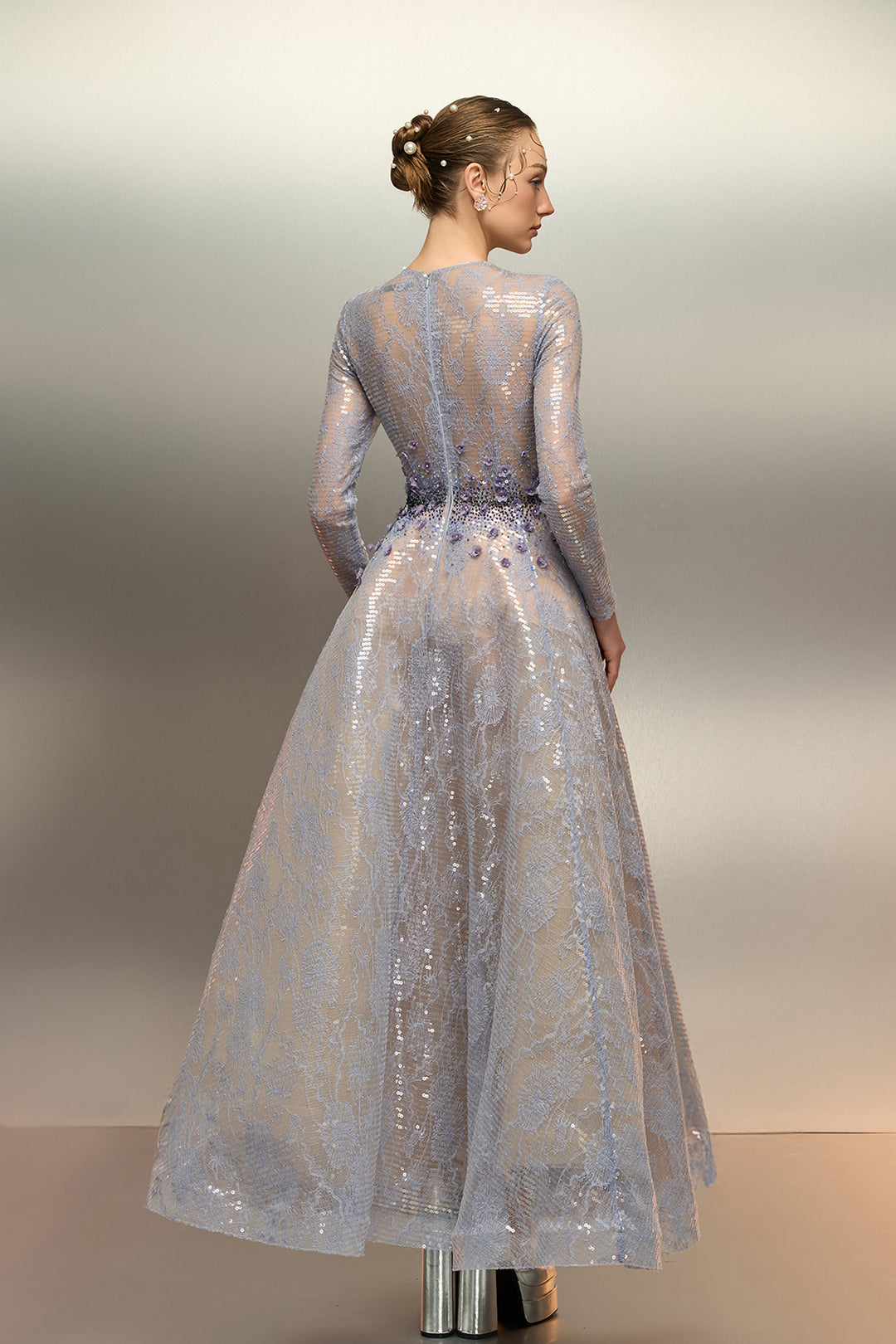 Sequin A-line Midi Dress