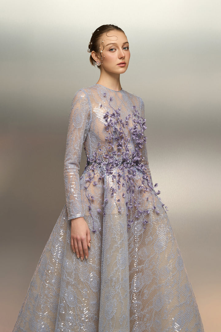 Sequin A-line Midi Dress