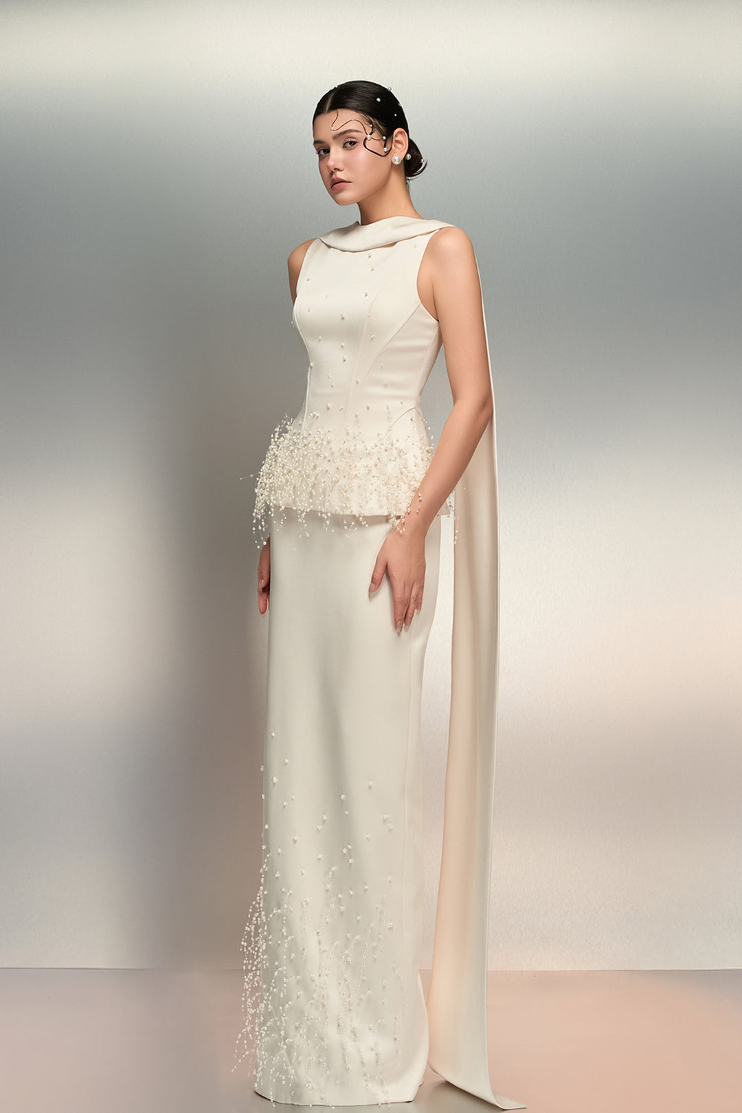 Silk Taffeta Pearl Dress