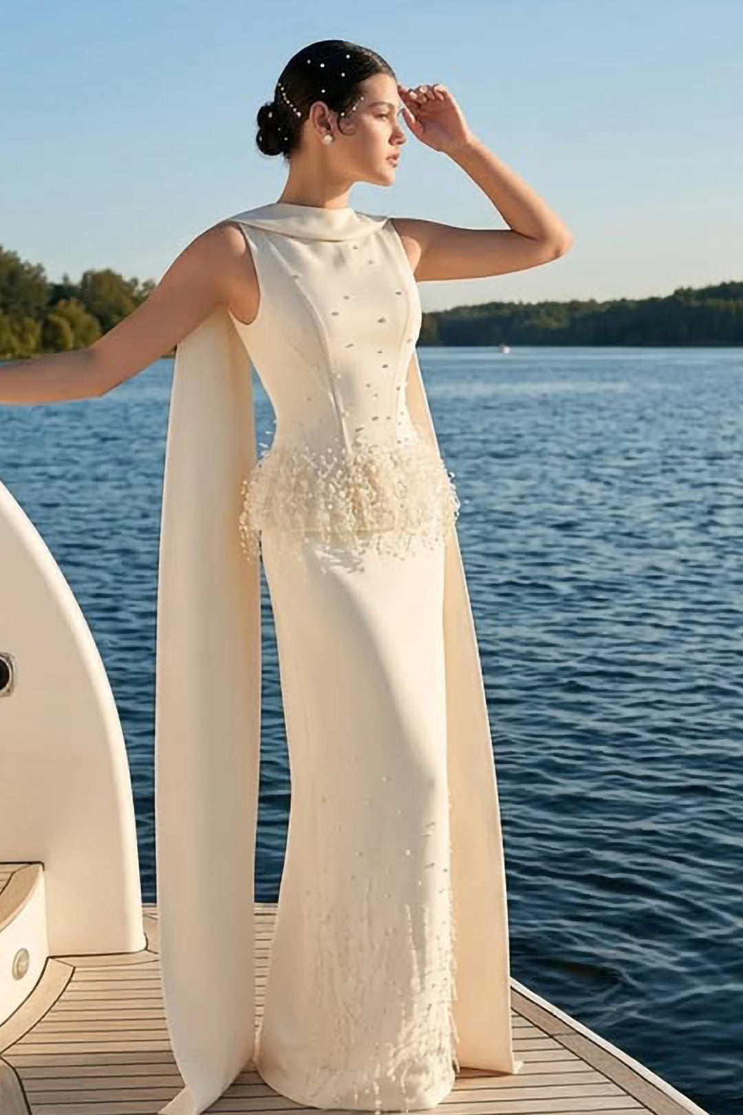 Silk Taffeta Pearl Dress