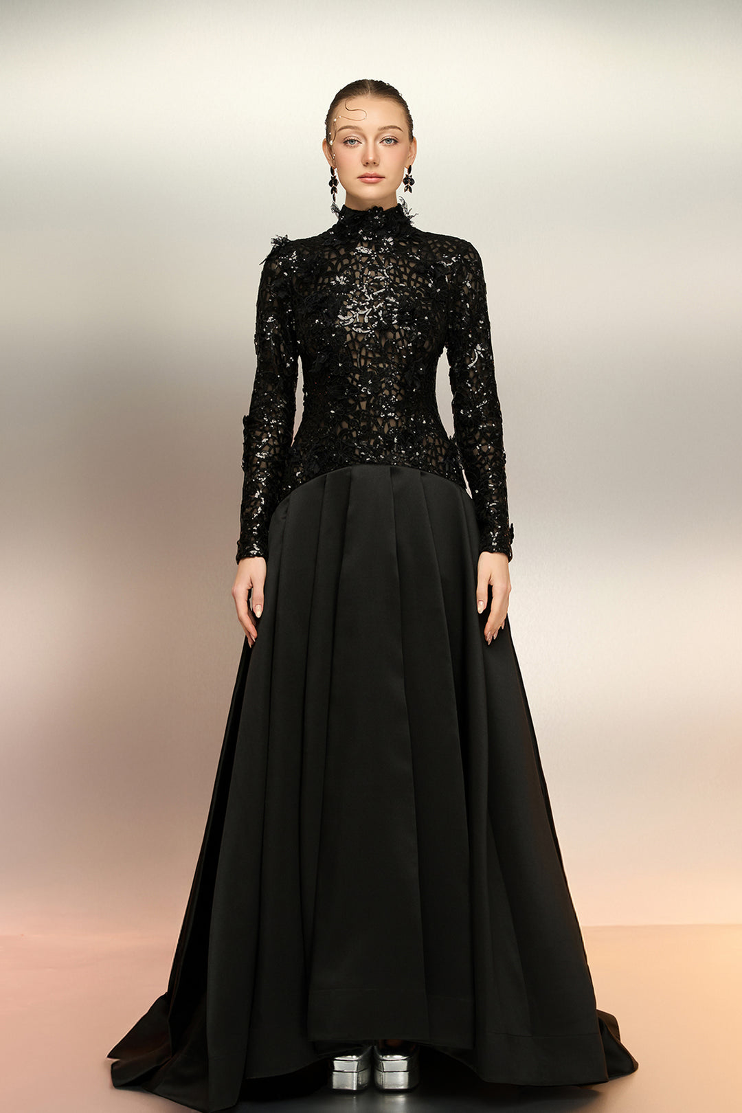 sequin taffeta dress MOIRAE SEQUIN DRESS AND MARISOL TAFFETA CAPE | CULT MIA