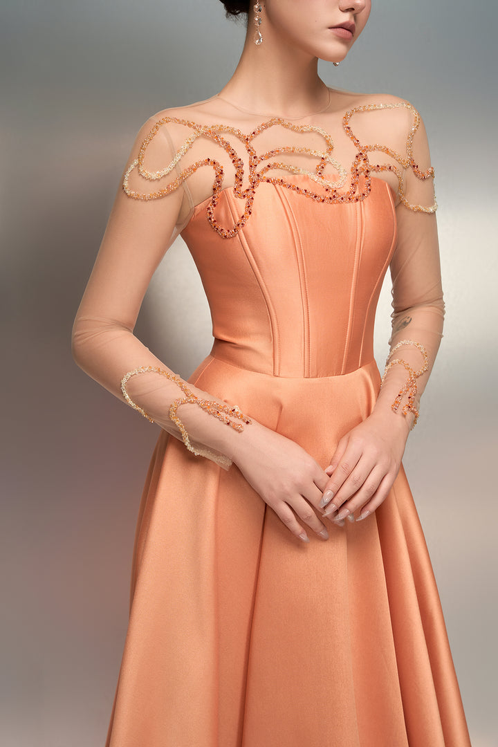 Taffeta Dress with Sequins