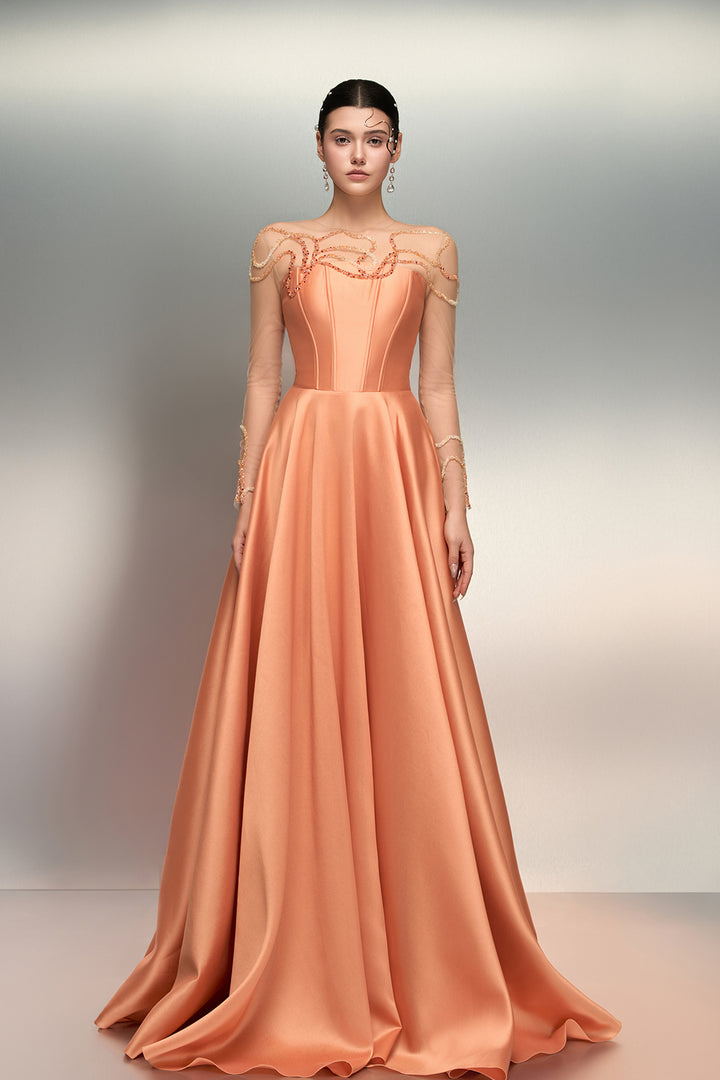 Taffeta Dress with Sequins