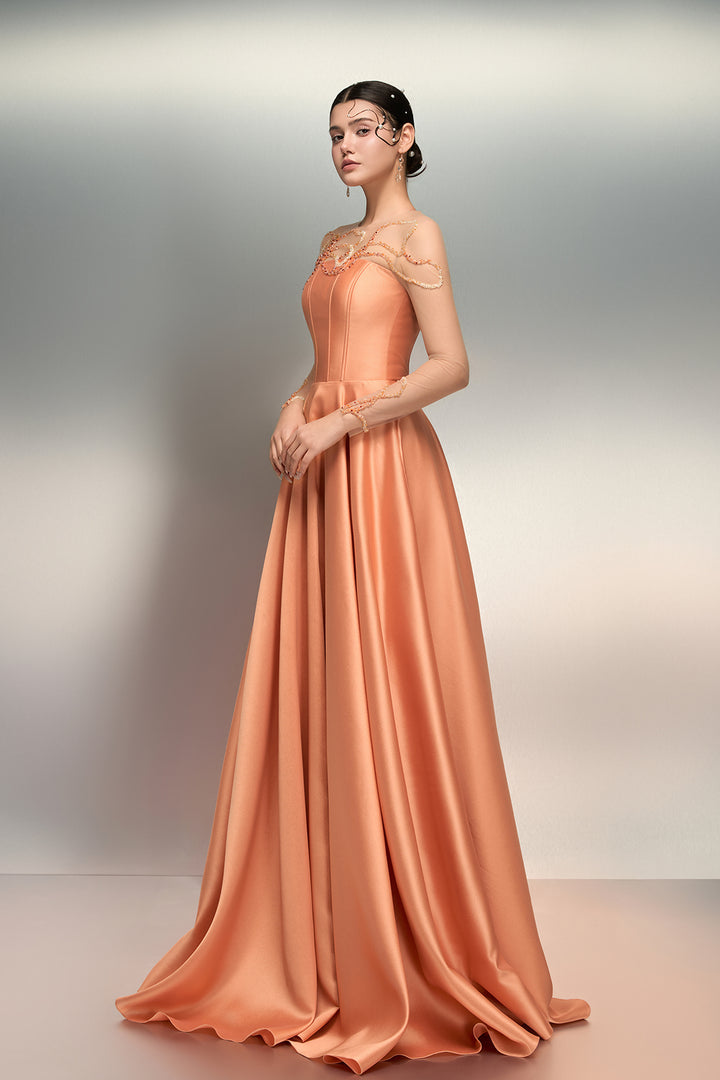 Taffeta Dress with Sequins