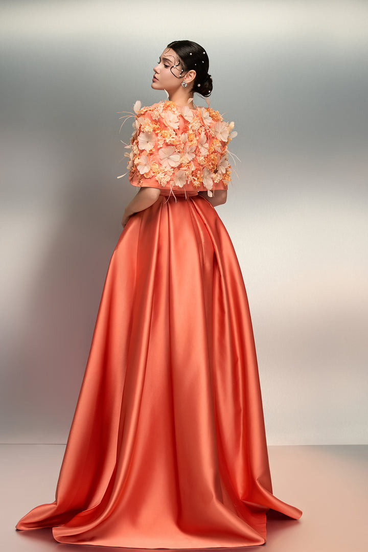 A-Line Dress with 3D Embellishments