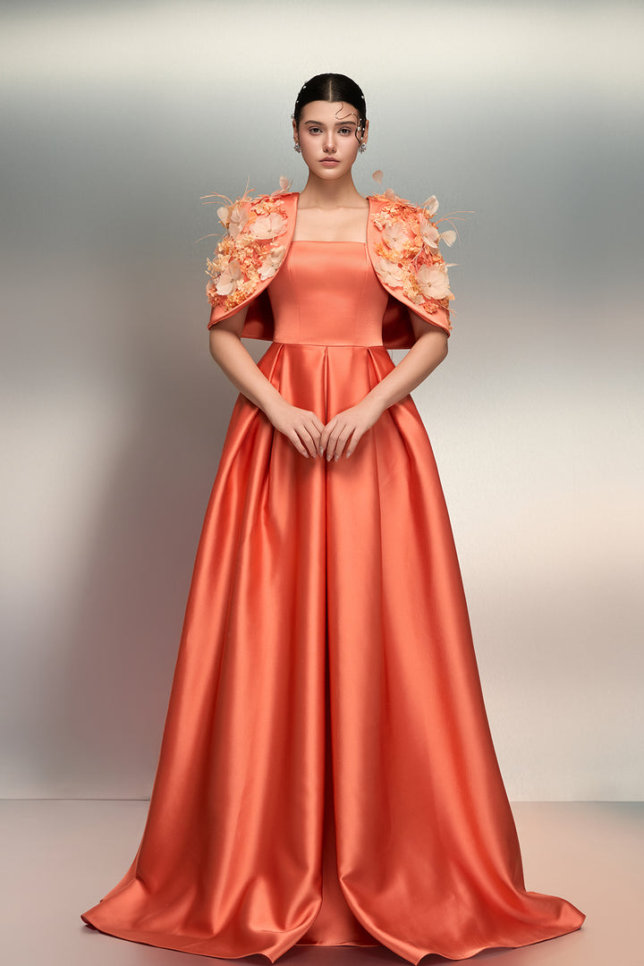 A-Line Dress with 3D Embellishments