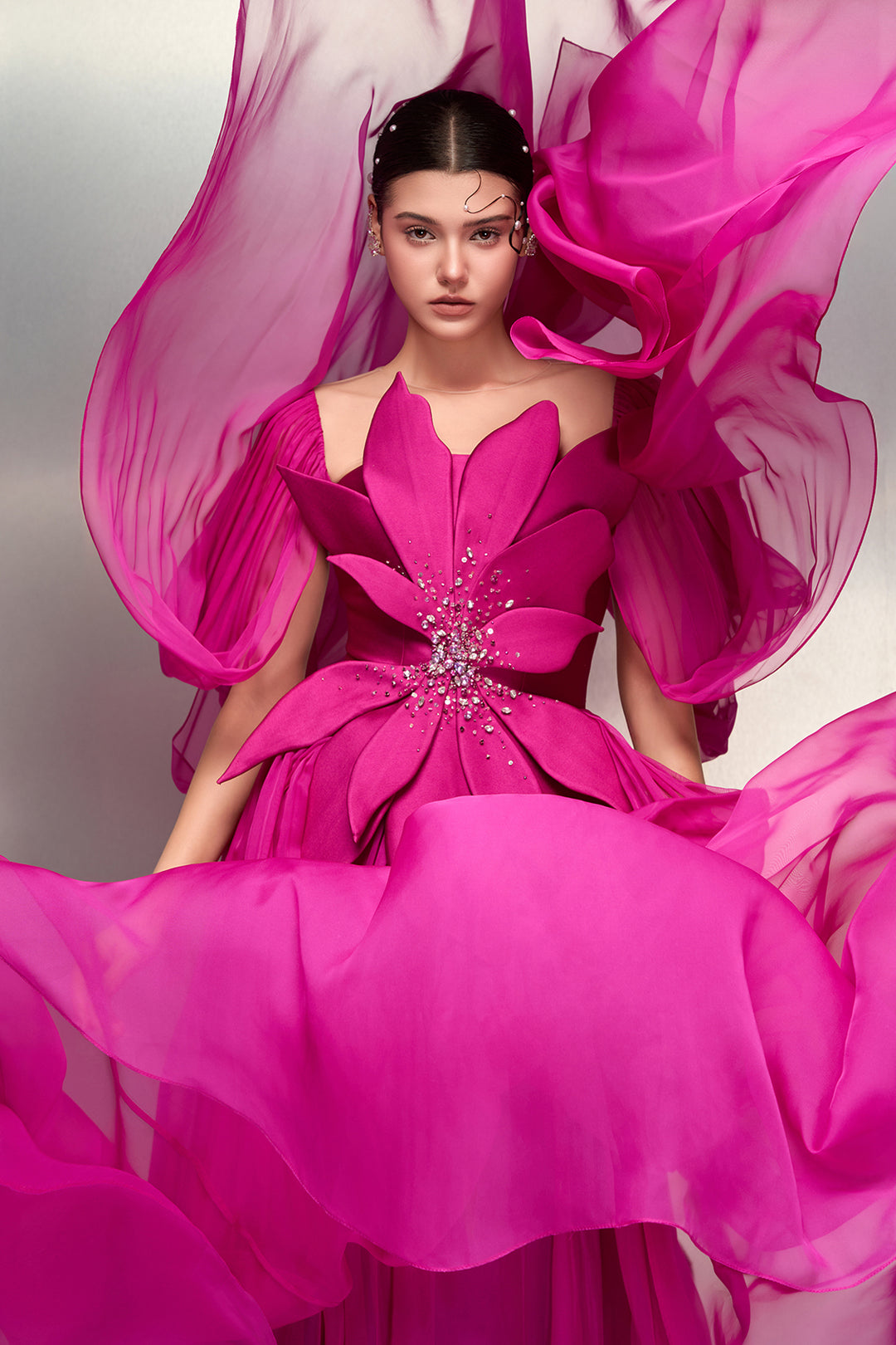 Petal Corset A-Line with Cape Extension