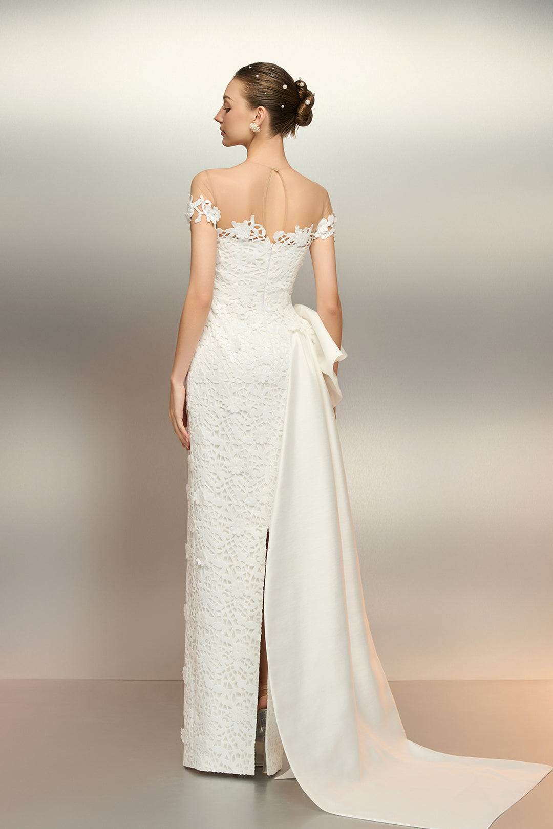 Mermaid with Cape and Off-The-Shoulder Neckline