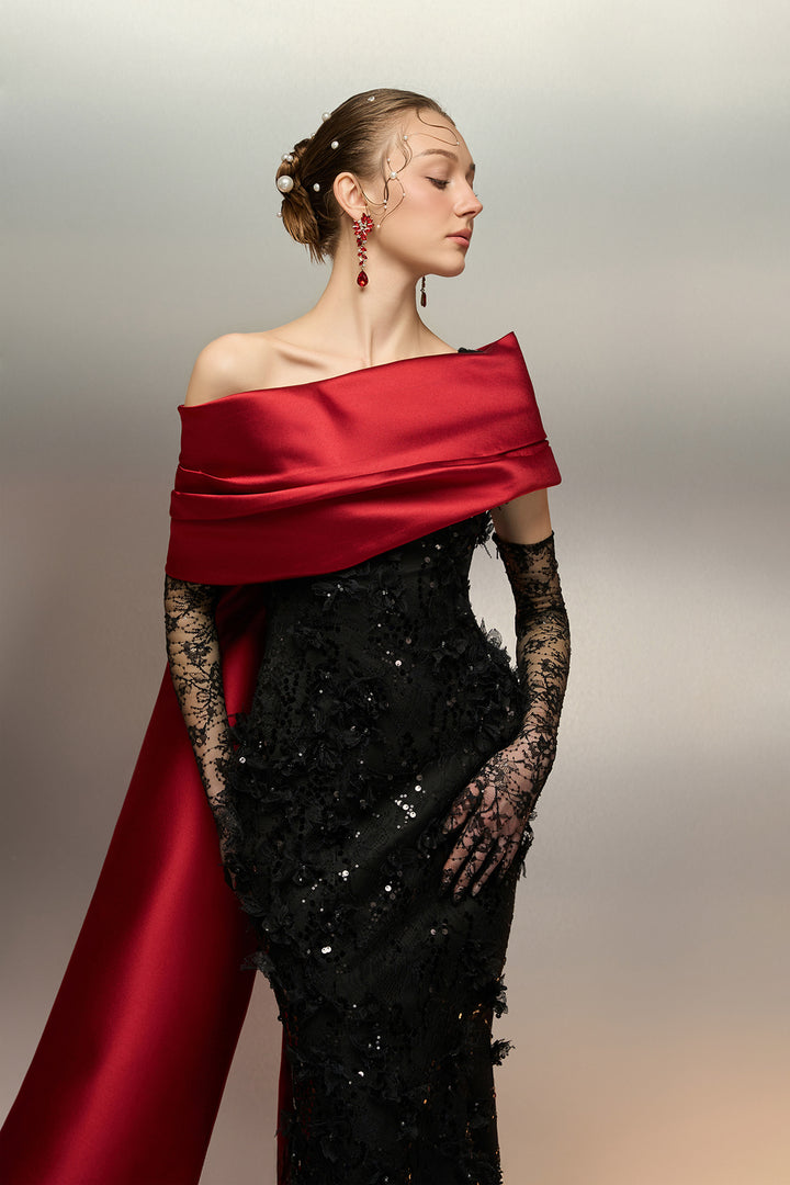 Cape-Driven Mermaids Dress