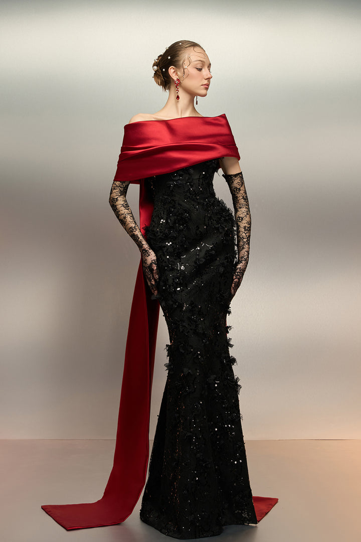 Cape-Driven Mermaids Dress