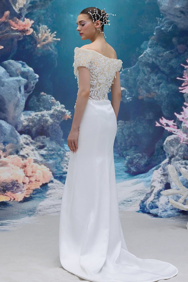 Sequin Lace and Silk Taffeta Dress