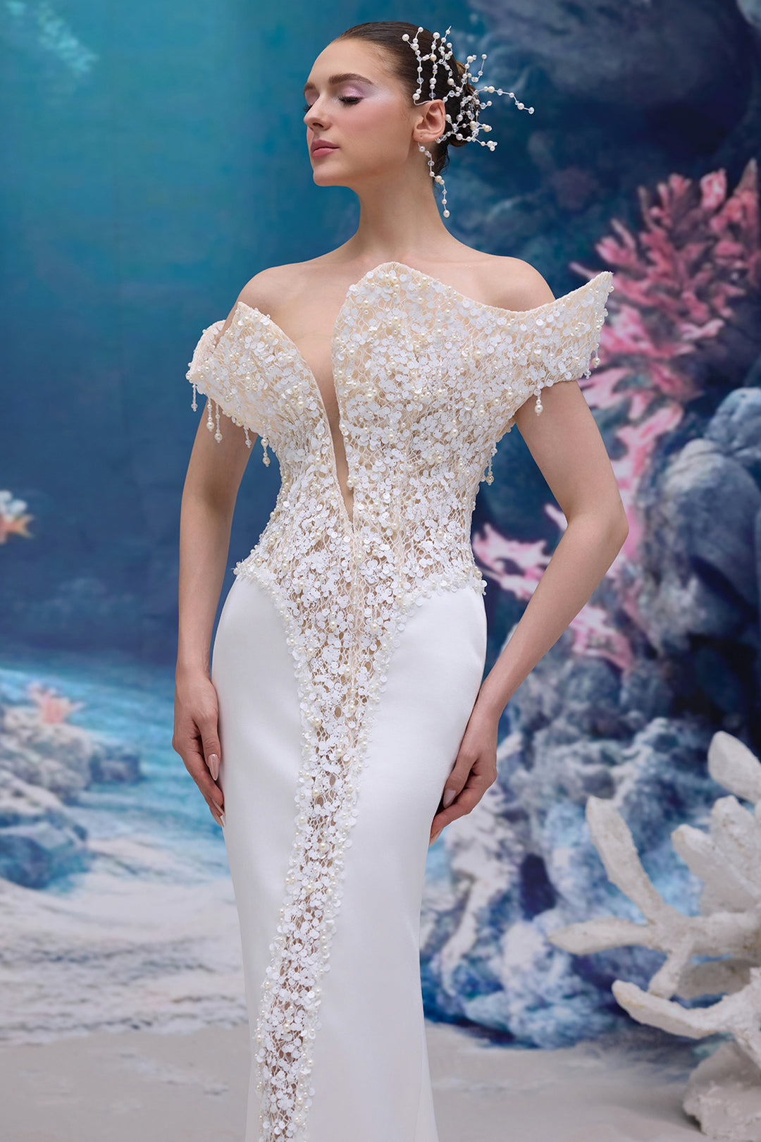 Sequin Lace and Silk Taffeta Dress