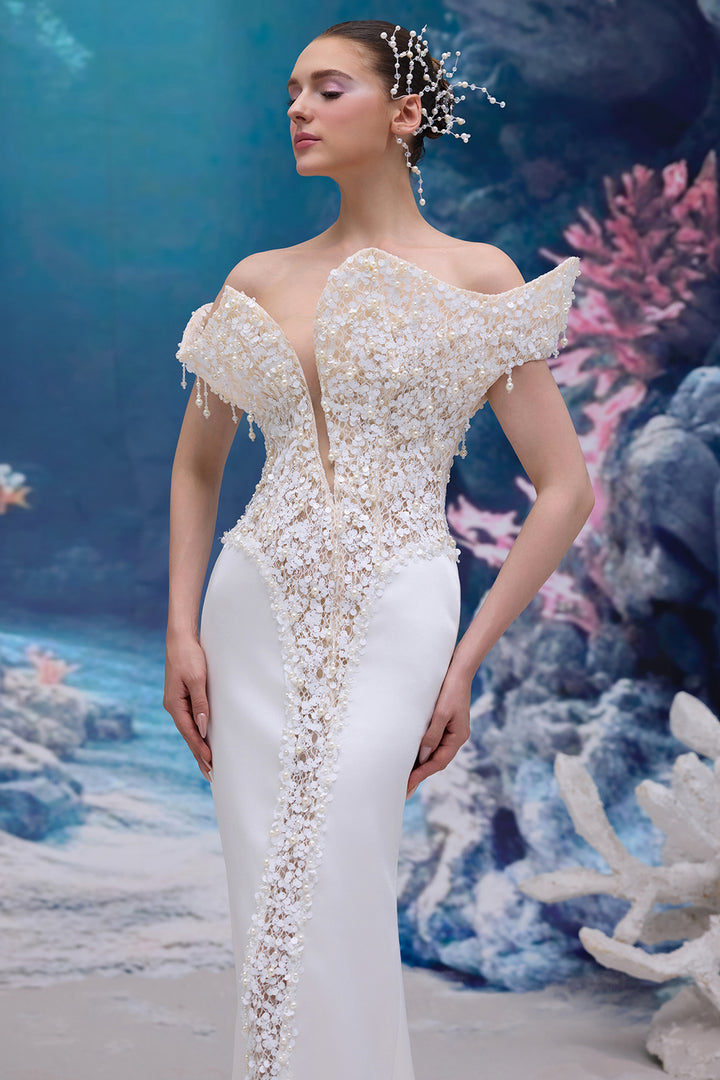 Sequin Lace and Silk Taffeta Dress