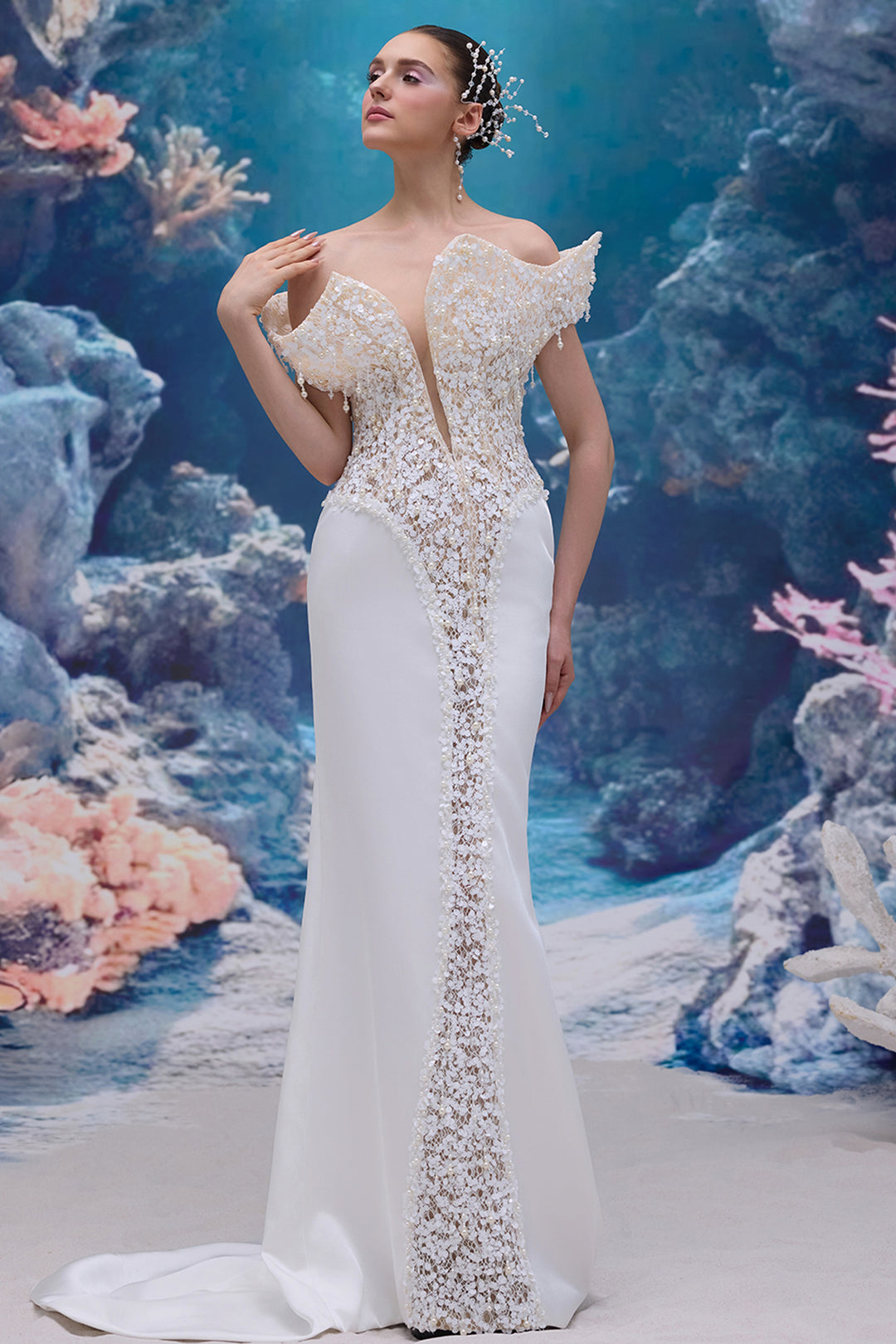 Sequin Lace and Silk Taffeta Dress