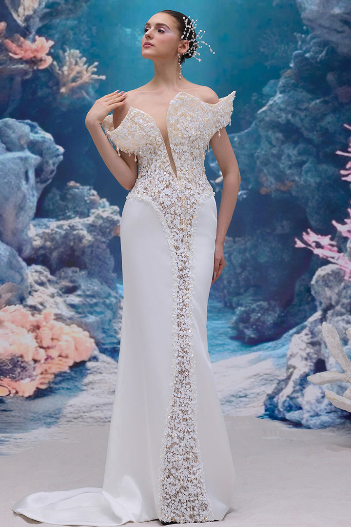 Sequin Lace and Silk Taffeta Dress