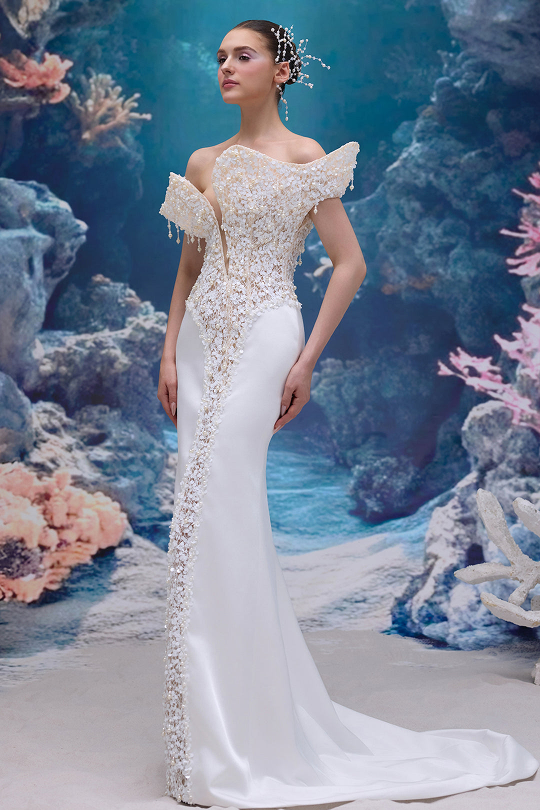 Sequin Lace and Silk Taffeta Dress