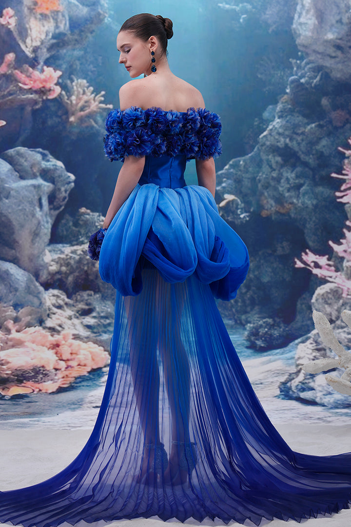 3D Floral Off-The-Shoulder Dress
