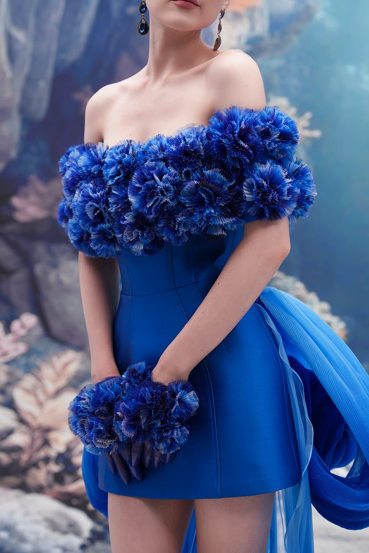 3D Floral Off-The-Shoulder Dress