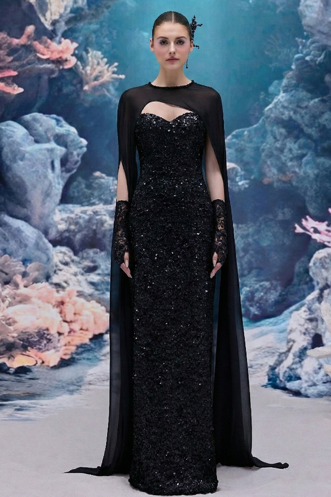 Sequin Lace Long Dress