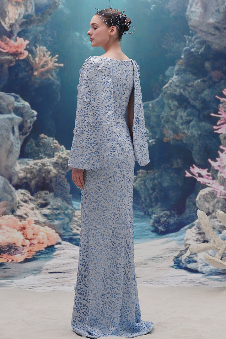3D Floral Embellished Silhouette Dress