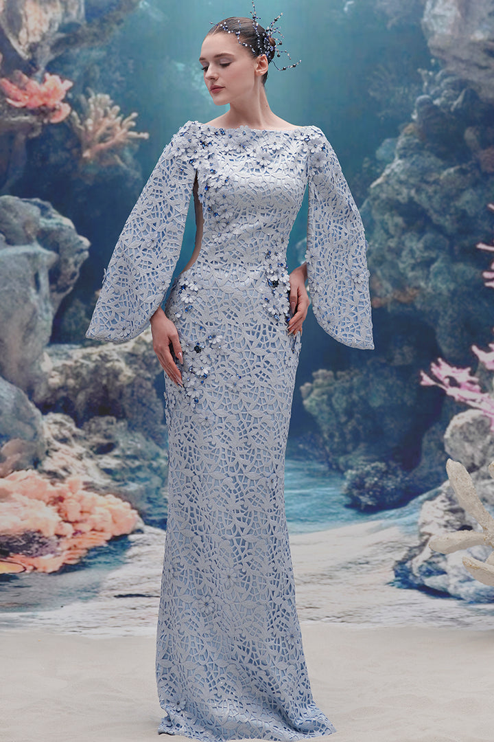 3D Floral Embellished Silhouette Dress