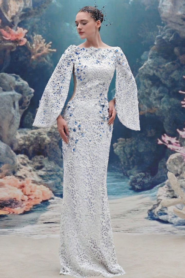 3D Floral Embellished Silhouette Dress