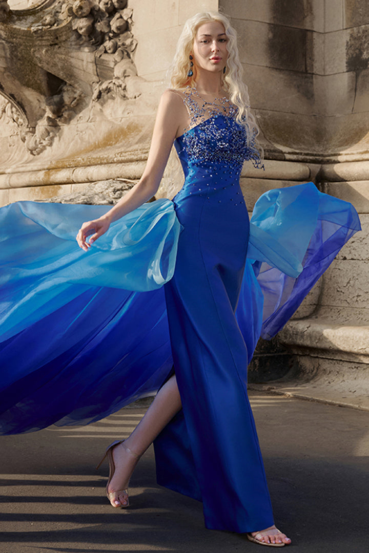 Taffeta and Organza Column Dress
