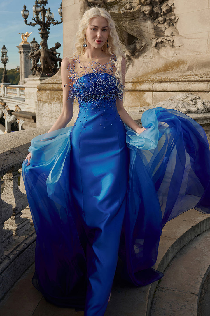 Taffeta and Organza Column Dress